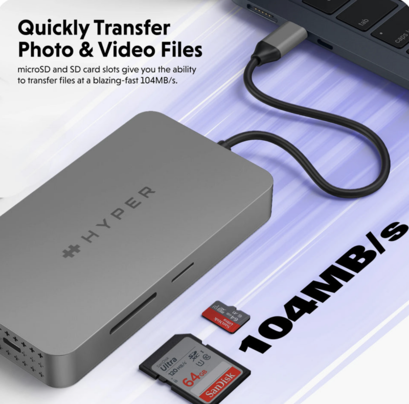HyperDrive Dual 4K HDMI 10-in-1 USB-C Hub For M1/M2 MacBooks HDM1H - Image 4